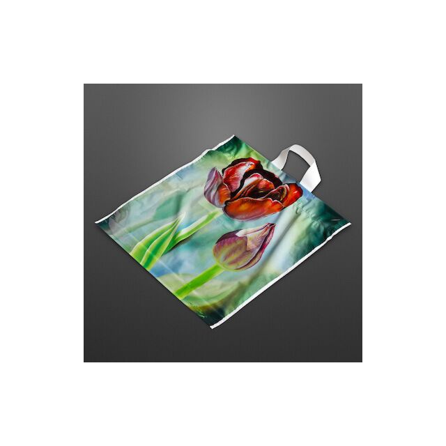 Plastová taška s ušami Obraz tulipán 400 x 460 / 0.045 mm voľné