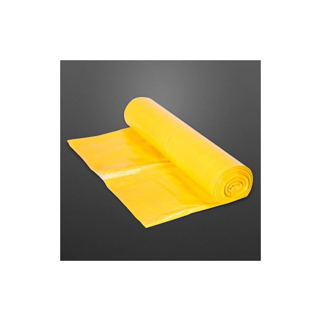 Plastové vrecia RECYKLÁT 120 litrov žlté 700 x 1100 / 0.060 mm / Typ 80 rolka 20 ks