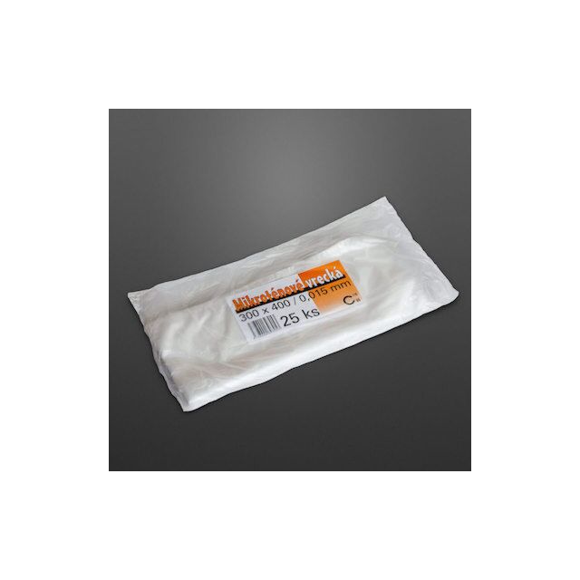 Mikroténové sáčky číre 300 x 400 / 0.015 mm 25 ks oranžová etiketa