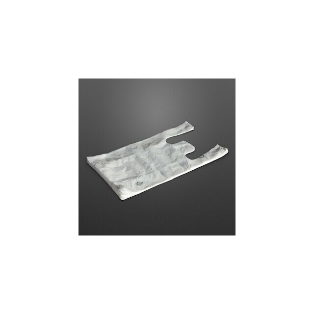 Mikroténová taška košieľka biela 230 + 110 x 470 / 0.008 mm 4 kg 50 ks