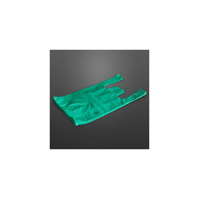 Mikroténová taška košieľka zelená 230 + 110 x 470 / 0.008 mm 4 kg 50 ks