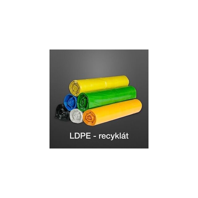 Plastové vrecia, RECYKLÁT, viac farieb a rozmerov, v roliach