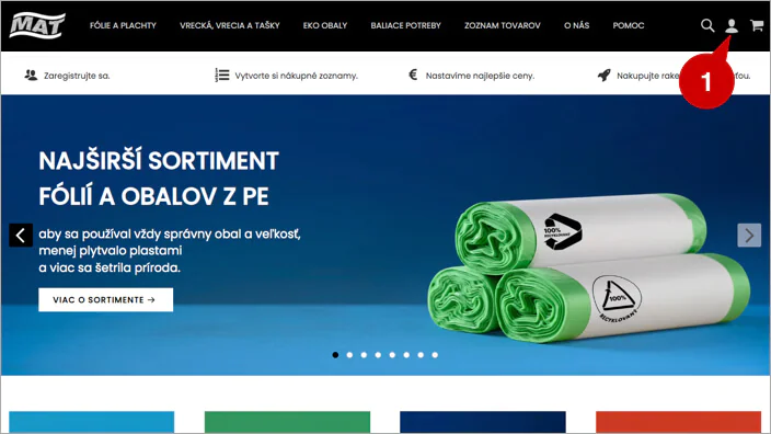 Ako sa zaregistrovať a vytvoriť zákaznícky účet v eshope MAT-obaly