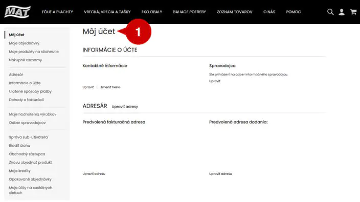 Ako sa zaregistrovať a vytvoriť zákaznícky účet v eshope MAT-obaly