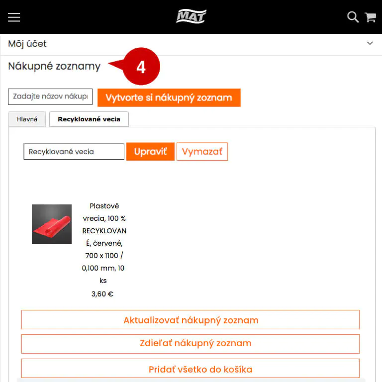 Firemný zákaznícky účet v eshope MAT-obaly pomáha šetriť čas a peniaze pri nákupe