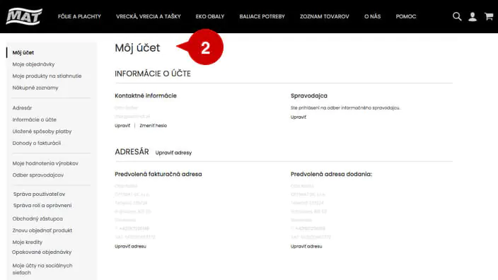 Firemný zákaznícky účet v eshope MAT-obaly pomáha šetriť čas a peniaze pri nákupe