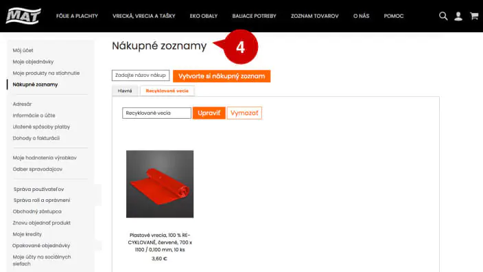 Firemný zákaznícky účet v eshope MAT-obaly pomáha šetriť čas a peniaze pri nákupe