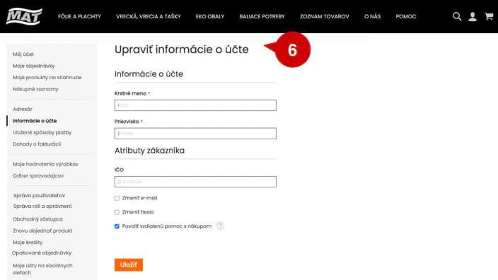 Firemný zákaznícky účet v eshope MAT-obaly pomáha šetriť čas a peniaze pri nákupe