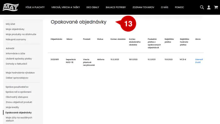 Firemný zákaznícky účet v eshope MAT-obaly pomáha šetriť čas a peniaze pri nákupe