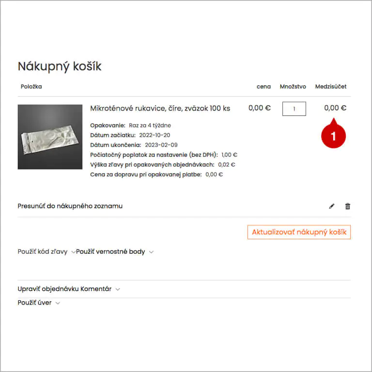 Ako vytvoriť opakovanú objednávku v eshope MAT-obaly